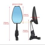 HIGH QUALITY UNIVERSAL CNC ALUMINUM ALLOY REAR VIEW MOTORCYCLE MIRROR BLUE GLASS - Image 9