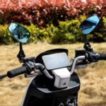 HIGH QUALITY UNIVERSAL CNC ALUMINUM ALLOY REAR VIEW MOTORCYCLE MIRROR BLUE GLASS - Image 6