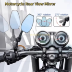 HIGH QUALITY UNIVERSAL CNC ALUMINUM ALLOY REAR VIEW MOTORCYCLE MIRROR BLUE GLASS - Image 5
