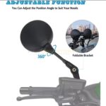 UNIVERSAL MOTORCYCLE SIDE MIRROR ANTI-FALL FOLDING ROUND REAR VIEW MIRROR - Image 2